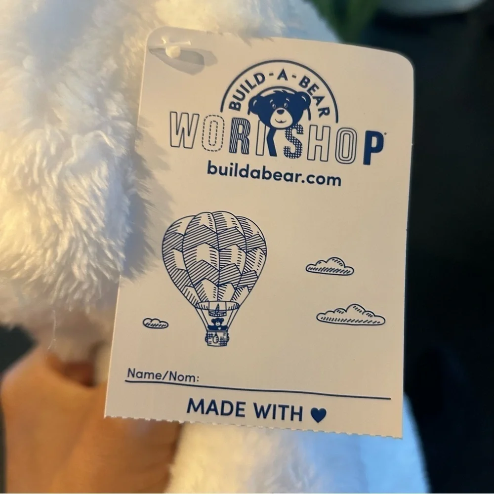 Build-A-Bear Black and White Plush Dog Toy